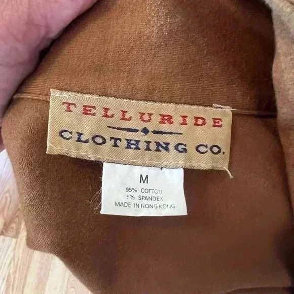 Telluride Clothing Co Women Shirt Faux Suede Look Button Up Camel Pocket Size M - Picture 3 of 4